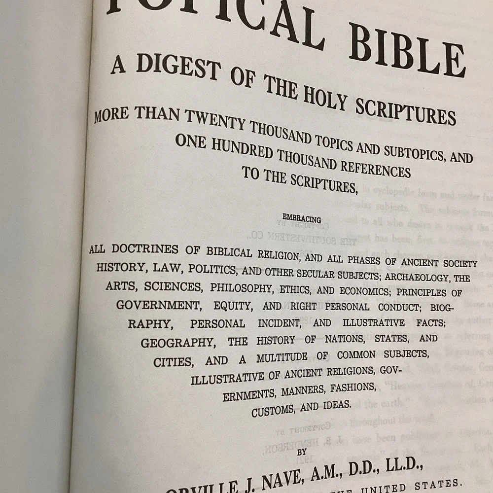 Naves Topical Bible 1962 Southwestern Genuine Bound‎ Leather Digest Holy Script